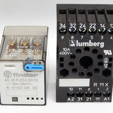 Finder Relais 60.13.9.024.0070 mit Sockel Lumberg R11X - Maranos.de