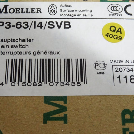 Moeller Hauptschalter P3-63 / I4/SVB HI11-P1/P3/Z  wie abgebildet - Maranos.de