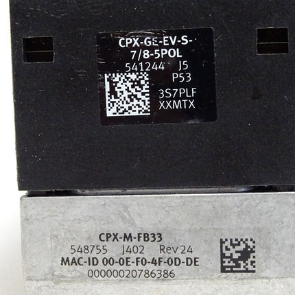 Festo 541244 CPX-GE-EV-S-7/8-5POL Verkettungsblock + 548755 CPX-FB33 Busknoten - Maranos.de
