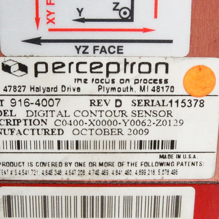 Perceptron 916-4007 Rev.D Digital Contour Sensor C0400-X0000-Y0062-Z0129 515-0113 - Maranos.de