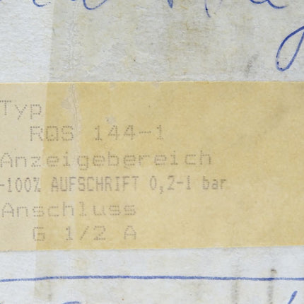 Rohrfedermanometer RQS144-1 0,2-1bar 0-100% / Neu - Maranos.de