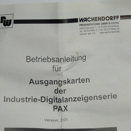 Wachendorff PAXRTC00 Echtzeituhren Steckkarte neu-OVP - Maranos.de