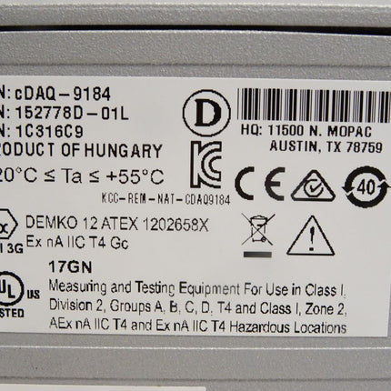 National Instruments Ethernet-Chassis NI cDAQ-9184 NI CompactDAQ - Maranos.de