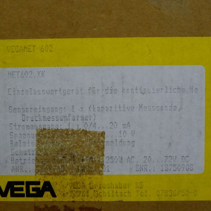 Vega Vegamet 602 MET602.XK Einzelauswertgerät / Neu OVP - Maranos.de