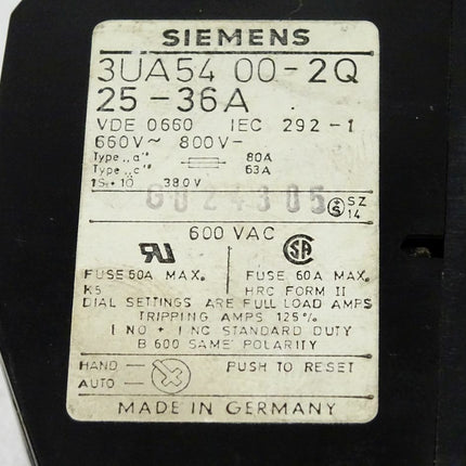 Siemens 3UA5400-2Q / 25-36A - Maranos.de