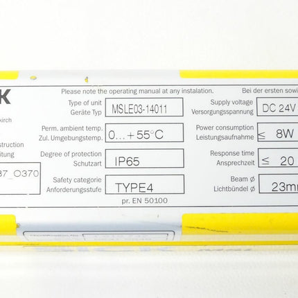 Sick MSLE03-14011 Lichtschranke Lichtvorhang 1013747 neu - Maranos.de