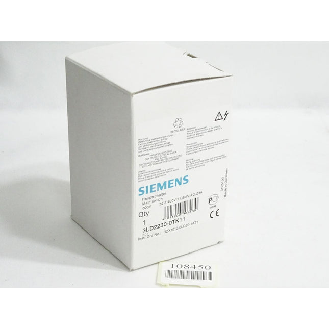 Siemens Hauptschalter 3LD2230-0TK11 / Neu OVP - Maranos.de