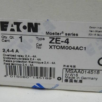 Eaton ZE-4 Motorschutzrelias Relais 2,4-4A neu-OVP - Maranos.de