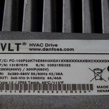 Danfoss VLT HVAC Drive 131B7579 22kW FC-102P22KT4E55H3XGX1 - Maranos.de