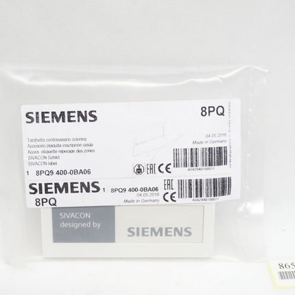 Siemens SIVACON Schild 8PQ9400-0BA06 / NEU OVP - Maranos.de
