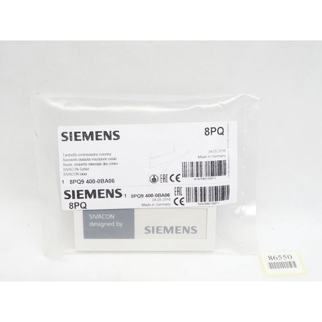 Siemens SIVACON Schild 8PQ9400-0BA06 / NEU OVP - Maranos.de