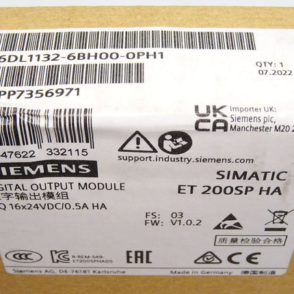 Siemens ET200SP HA 6DL1132-6BH00-0PH1 / Neu OVP versiegelt - Maranos.de
