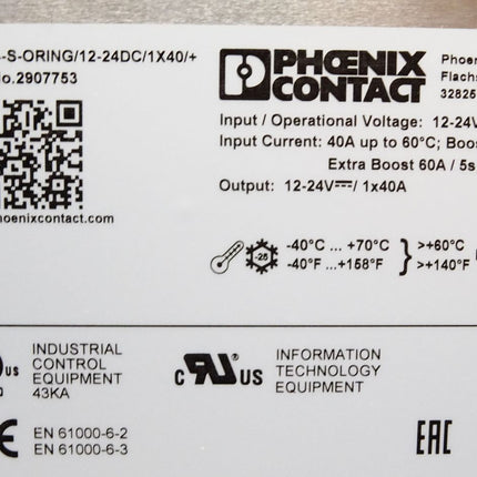 Phoenix Contact 2907753 QUINT4-S-ORING/12-24DC/1X40/+ Redundanzmodul - Maranos.de