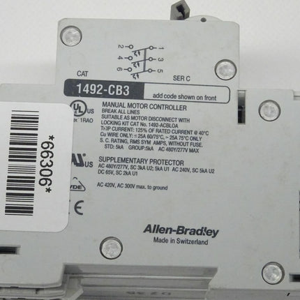 Allen Bradley 1492-CB3G250 Ser. C Motorkontrolle 1492CB3G250 / 25A / 15HP - Maranos.de