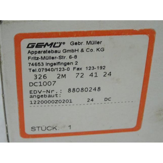 Neu GEMÜ 326 2M 724124 / DC1007 Magnetventil - Maranos.de
