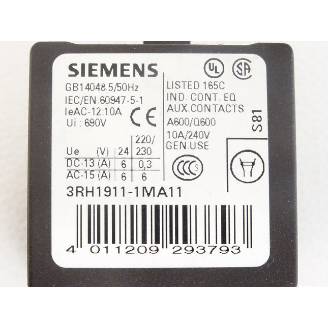 Siemens Hilfsschalterblock 3RH1911-1MA11 / Neu - Maranos.de