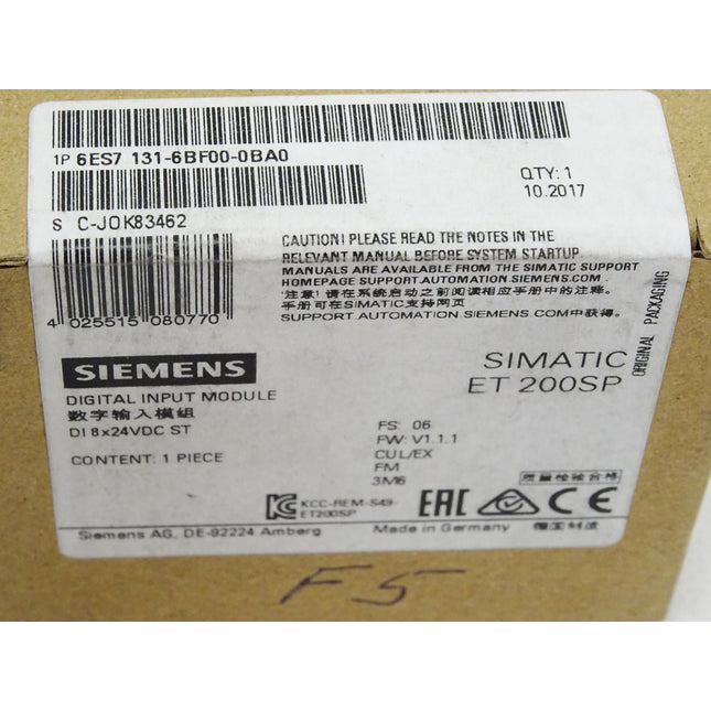 Siemens ET200SP 6ES7131-6BF00-0BA0 / 6ES7 131-6BF00-0BA0 / Neu OVP versiegelt - Maranos.de