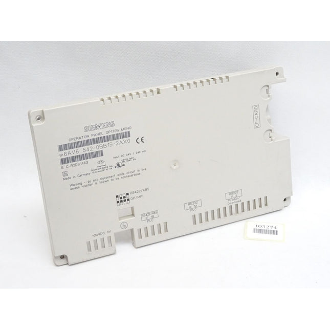 Siemens Backcover Rückschale Panel OP170B Mono 6AV6542-0BB15-2AX0 6AV6 542-0BB15-2AX0 - Maranos.de