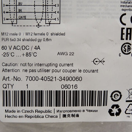 Murr Elektronik Kabel 7000-40521-3490060 / Neu OVP - Maranos.de