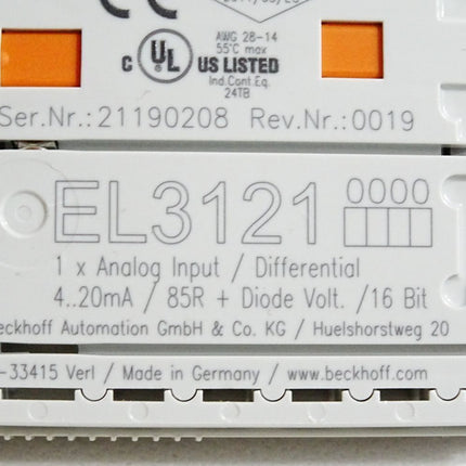 Beckhoff EL3121 Rev.0019 analoge Eingangsklemme - Maranos.de
