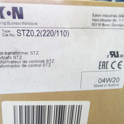 Eaton Trafo STZ0,2(220/110) / Neu OVP - Maranos.de