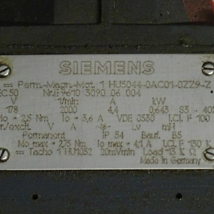 Siemens 1HU5044-0AC01-0ZZ9-Z Permanent Magnet Motor 0,643 kW / 2000 Rpm / 1 HU5044-0AC01-0ZZ9-Z - Maranos.de