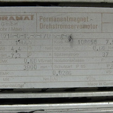 Indramat MAC071B-0-TS-2-F/095-A-0 Servomotor Motor 3000/min - Maranos.de