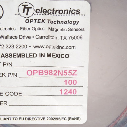 TT electronics OPTEK Technology Fiber Optics OPB982N55Z / Inhalt : 100 Stück / Neu OVP - Maranos.de