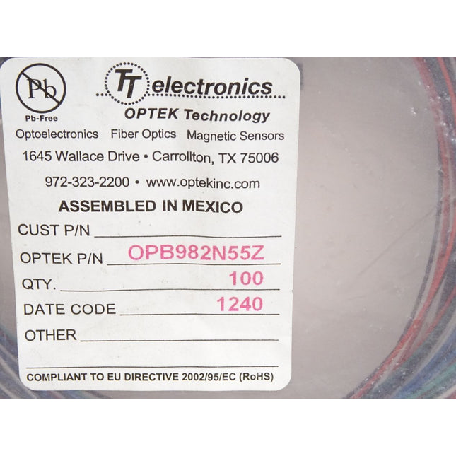 TT electronics OPTEK Technology Fiber Optics OPB982N55Z / Inhalt : 100 Stück / Neu OVP - Maranos.de