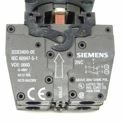 Siemens 2x 3SB3400-0E Schaltelement 3SB3 400-0E - Maranos.de