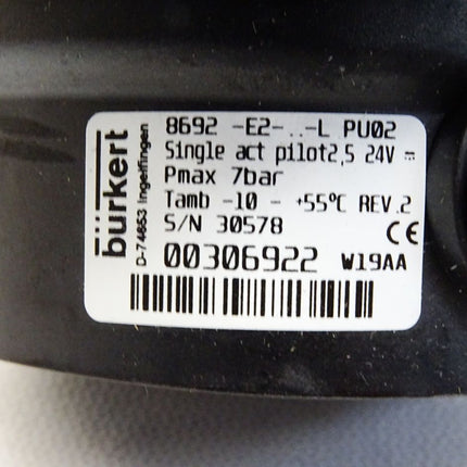 Bürkert Positioner 00306922 306922 8692-E2-..-L PU02 / Neu - Maranos.de
