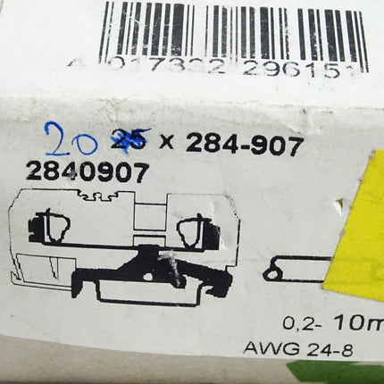 Wago 2-Leiter-Schutzleiterklemme 284-907 / Inhalt : 20 Stück / Neu OVP - Maranos.de