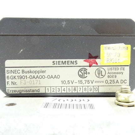 Siemens SINEC 6GK1901-0AA00-0AA0 Buskoppler E-Stand: 06 6GK1 901-0AA00-0AA0 - Maranos.de