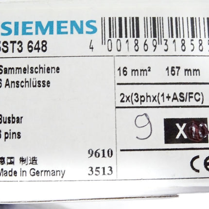 Siemens Sammelschiene 5ST3 648 5ST3648 / Inhalt:9 Stück / Neu OVP - Maranos.de