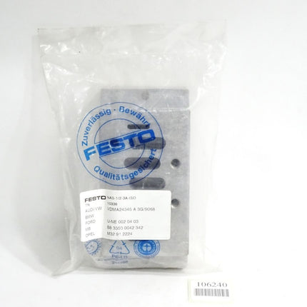 Festo 10336 NAS-1/2-3A-ISO Einzelanschlussplatte / Neu OVP - Maranos.de