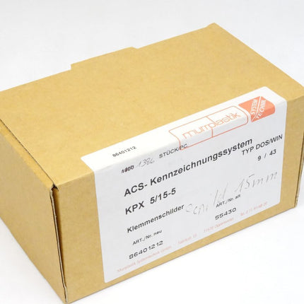 Murrplastik 86401212 / ACS-Kennzeichnungssystem KPX5/15-5 / Inhalt : 1386 Stück / Neu OVP - Maranos.de