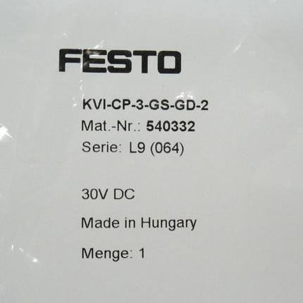 Festo 540332 Verbindungsleitung KVI-CP-3-GS-GD-2 / 30VDC / NEU-Versiegelt - Maranos.de