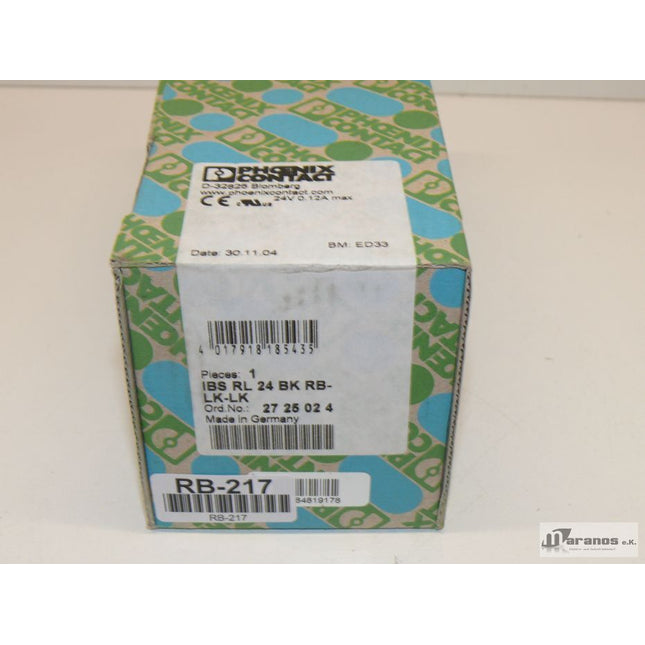 NEU-OVP Phönix Contact IBS RL 24 BK RB-LK-LK Bus coupler 2725024 - Maranos.de