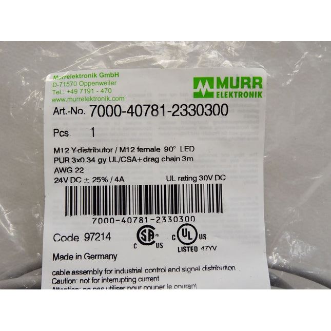Murr Elektronik Kabel 7000-40781- 2330300 / Neu OVP - Maranos.de