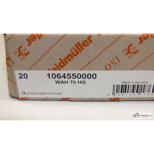 Neu 1x Weidmüller WAH 70 Abdeckung 106455000 - Maranos.de