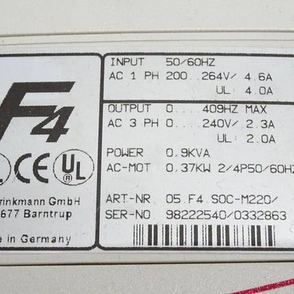 KEB 05.F4.SOC-M220 Inverter Drive 0.37kW - Maranos.de