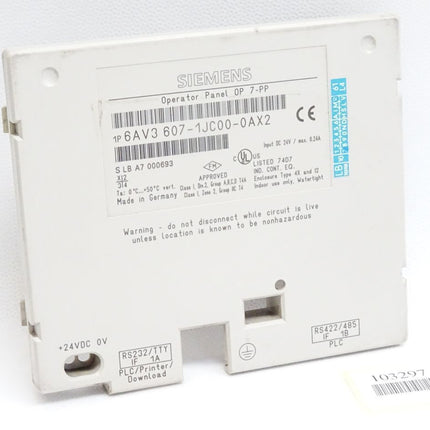 Siemens Backcover Rückschale Panel OP7-PP 6AV3607-1JC00-0AX2 6AV3 607-1JC00-0AX2 - Maranos.de