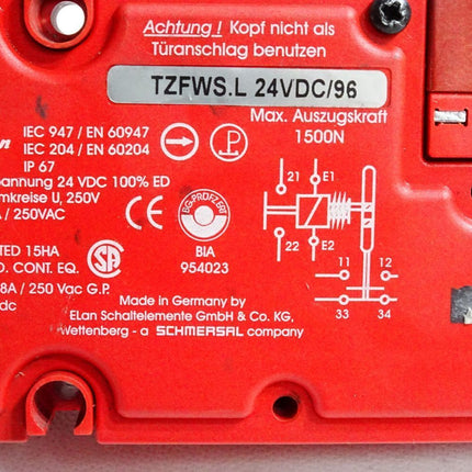 Elan Schmersal TZFWS.L 24VDC/96 Sicherheitszuhaltung - Maranos.de
