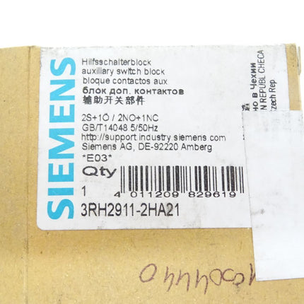 Siemens Hilfsschalterblock / 3RH2911-2HA21 / Neu OVP - Maranos.de