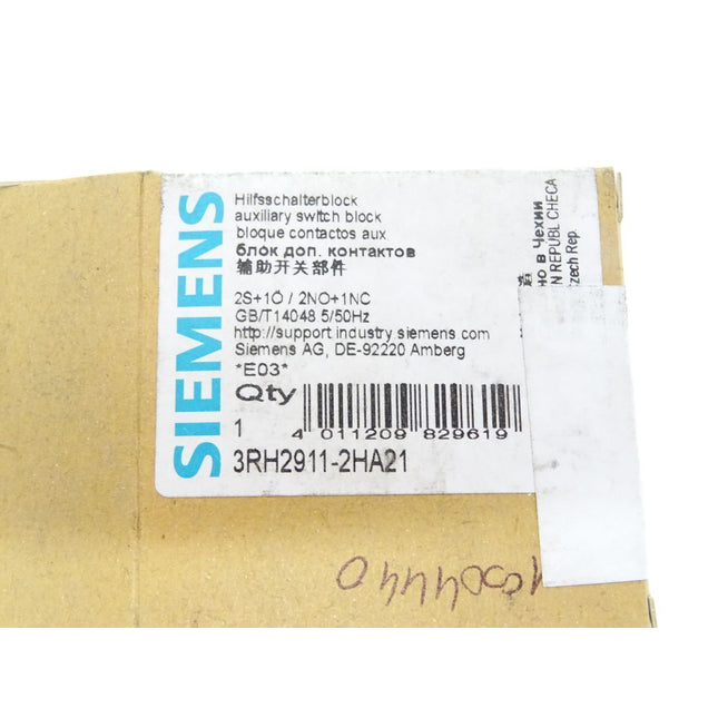 Siemens Hilfsschalterblock / 3RH2911-2HA21 / Neu OVP - Maranos.de