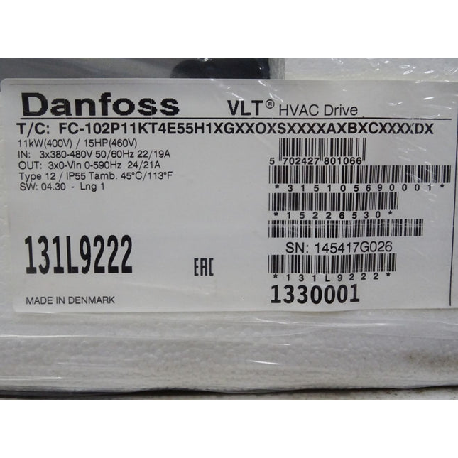 Danfoss VLT HVAC Drive 11kW 131L9222 FC-102P11KT4E55H1 / Neu OVP - Maranos.de