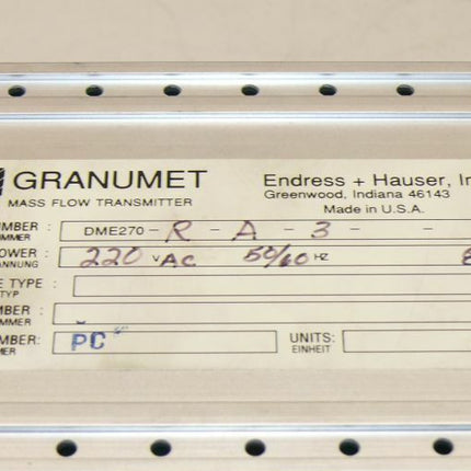 ENDRESS & HAUSER DME-270 / DME270-R-A-3 220V H&R Granumet - Maranos.de