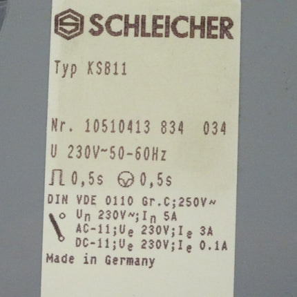 Schleicher KSB11 Relais Blinkrelais 0,5sec neu-OVP - Maranos.de