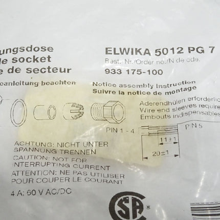 Hirschmann Elwika 5012 PG 7 933175-100 Leitungsdose / Neu OVP - Maranos.de