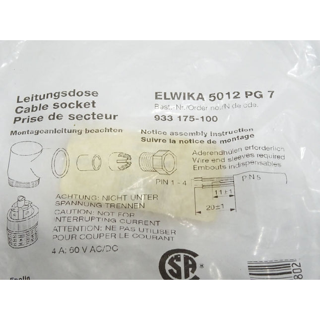 Hirschmann Elwika 5012 PG 7 933175-100 Leitungsdose / Neu OVP - Maranos.de